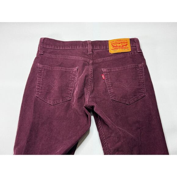 Levi's 511 Men's Slim Fit Straight Leg Maroon Corduroy Pants - Size 29x29 - Picture 4 of 6